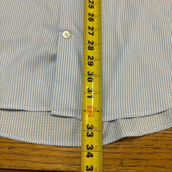 Collection By Michael Strahan Men’s Size Large Blue Striped Button Down Shirt - Picture 4 of 5